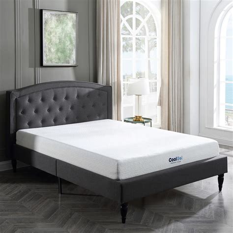 8in gel memory foam mattress box spring and metal frame|box foam mattress.